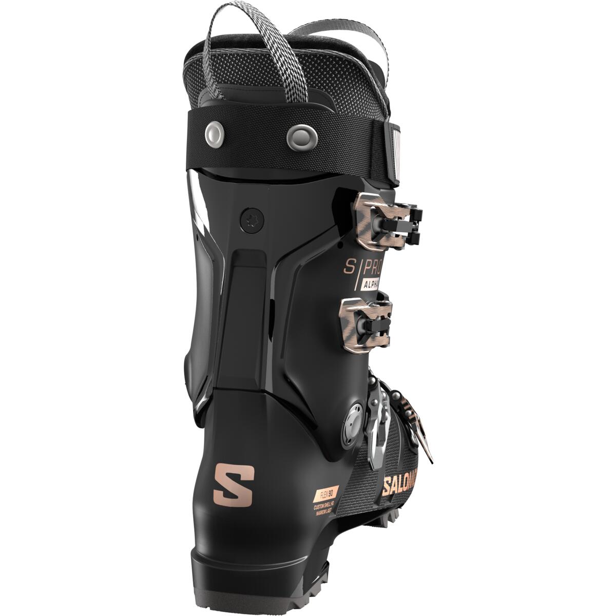 The S/Pro Alpha 90 does not have a flex adjustment on the spine or back of the boot