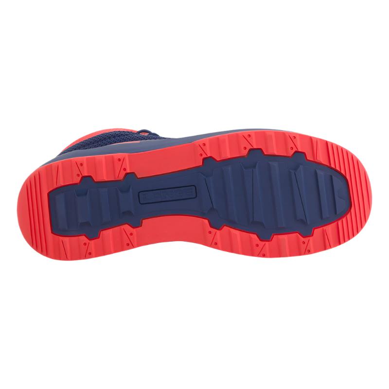 The outsole of this Podium shoe is blue and orange just like the upper